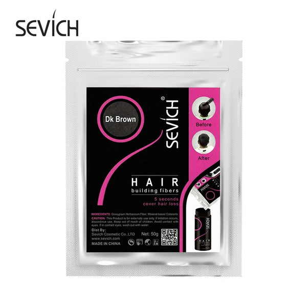 Sevich 100g Fibers capillaires 10 couleurs kératine fibre de renforcement des cheveux poudre croissance instantanée fibre recharge 50g produit de soin des cheveux