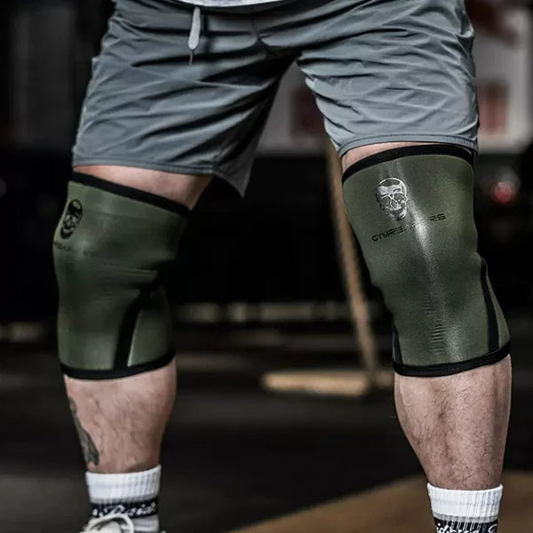 Genouillères de protection pour le sport, 7mm, élastique, traction dure, entraînement dynamophilie, musculation