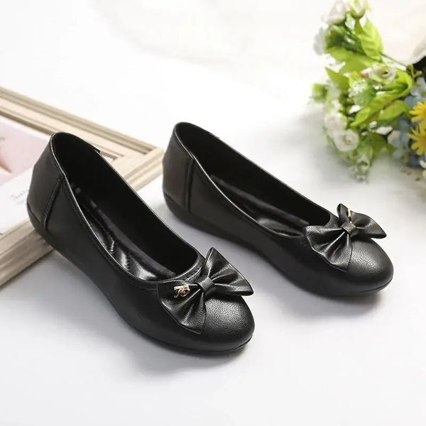 Chaussures plates creuses respirantes avec nœud pour femmes, chaussures à bout rond à enfiler, confortables et élégantes, 39 chaussures élégantes de Style coréen