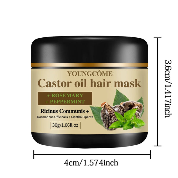 Masque capillaire à l'huile de ricin 100% Pure, huile de ricin pour la croissance des cheveux, traitement naturel, nourrit, réduit la perte de cheveux, produits capillaires Anti-casse