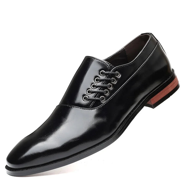 Chaussures d'affaires décontractées pour hommes, cuir microcarence, parka carrée à lacets, chaussures plates de bureau pour hommes, mode, fête de mariage, oxcatching s2024