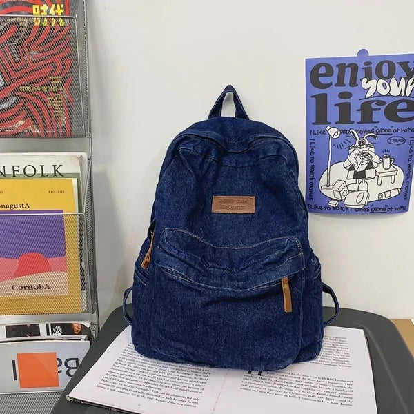 Sac à dos en denim pour hommes et femmes, sac pour ordinateur portable de grande capacité, sac à dos de voyage pour étudiants, nouveau
