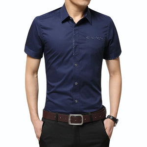 2025 été nouvelle chemise pour hommes marque de luxe hommes coton manches courtes robe chemise col rabattu Cardigan chemise hommes vêtements