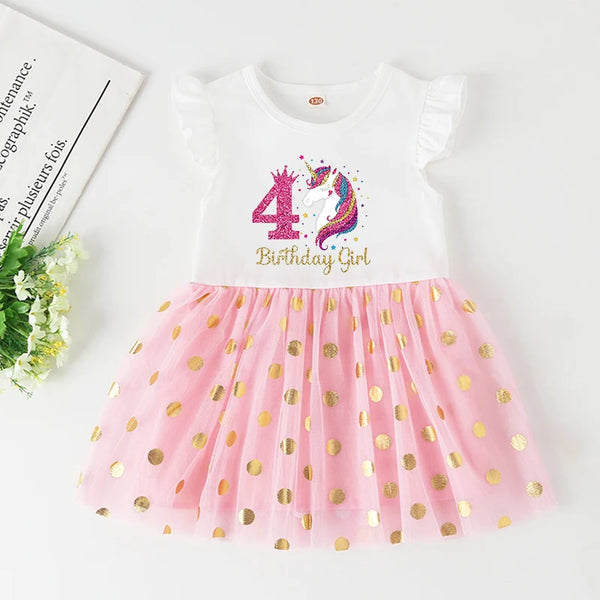 Robe tutu de princesse rose pour petite fille, chemise d'anniversaire, tenue de fête d'anniversaire pour bébé, enfant en bas âge, 1 à 4 ans, Nairobi Orn