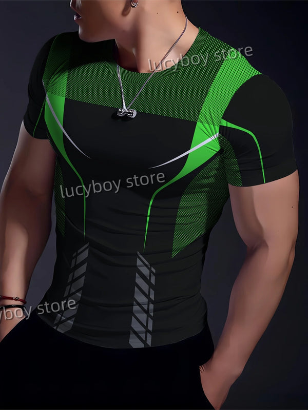 Entraînement musculaire Gym hommes t-shirt sport Fitness à manches courtes t-shirts séchage rapide course vêtements de sport hommes vêtements surdimensionnés hauts