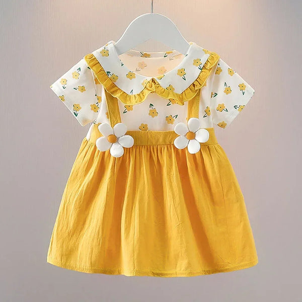 Robe d'été à col beurre pour bébés filles, costume de princesse, tenue de fête d'anniversaire et de mariage, vêtements adorables pour enfants, A1087