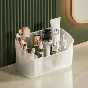 Organisateur de cosmétiques mat, salle de bains, chambre à coucher, rangement de bureau pour maquillage, rouge à lèvres, parfum, soins de la peau, boîte de rangement intégrée