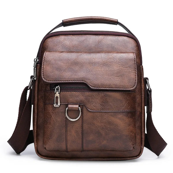 Sac à bandoulière en cuir vintage pour hommes, sac à main pour hommes, marron, noir, sac de messager d'affaires, rabat masculin, lancé, été, nouveau, 2024