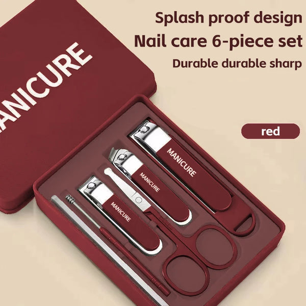 Ensemble d'outils de beauté des ongles en acier inoxydable, coupe-ongles anti-éclaboussures, maison avancée, coupe-ongles spéciaux, nouveau, 4/6