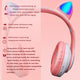 Écouteurs sans fil Bluetooth avec oreilles de chat roses, casque d'écoute stéréo pliable avec Microphone, musique, cadeau pour enfant et fille