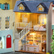 Bricolage Mini maison de poupée en bois avec meubles maison de poupée légère Casa assemblage modèle rose princesse Villa Architecture Kit jouets anniversaire