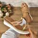 Pantoufles compensées pour femmes, sandales d'été à plateforme, chaussures de plage décontractées, diapositives de luxe durables, nouvelle collection 2024