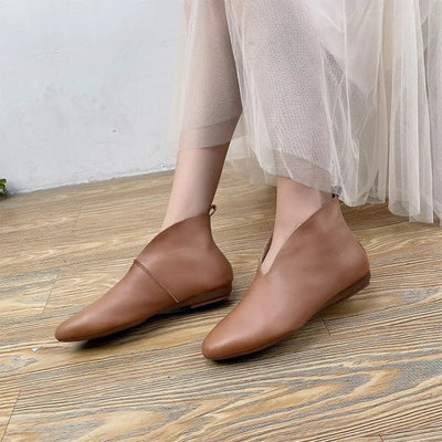 Chaussures Femme 2026 – Bottines Rétro Modernes Grande Taille pour Femme, Bout Pointu Cousu, Faciles à Enfiler, Talon Bas, Chaussures d'Extérieur pour Femme