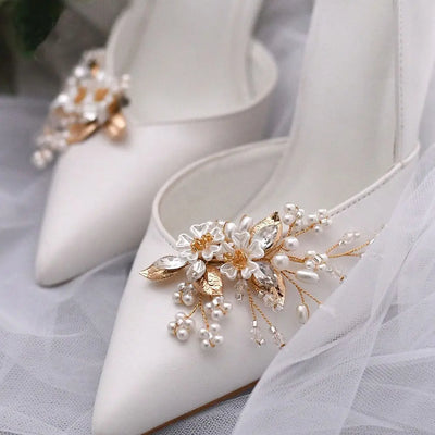 1 paire de pinces à chaussures en strass, boucles, fleur en cristal, breloques de chaussures, ornements, bottes de fête de mariage, décoration pour femmes et filles