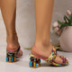 Sandales à talons carrés pour femmes, chaussures à la mode, confortables, pantoufles à l'offre elles optiques, nouvelle collection