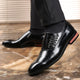 Chaussures d'affaires décontractées pour hommes, cuir microcarence, parka carrée à lacets, chaussures plates de bureau pour hommes, mode, fête de mariage, oxcatching s2024