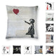 Banksy-Taie d'oreiller carrée Street Pop Art, housse de coussin d'artiste graffiti, décoration d'intérieur, canapé, impression recto-verso