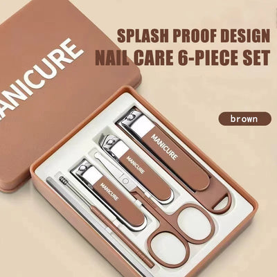 Ensemble d'outils de beauté des ongles en acier inoxydable, coupe-ongles anti-éclaboussures, maison avancée, coupe-ongles spéciaux, nouveau, 4/6