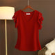 Robe d'été à la mode pour femmes, chemisier, haut, manches courtes, col en v, T-shirt en mousseline de soie, petite chemise ample et polyvalente, 2026
