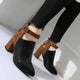 Bottes de rinçage noires pour femmes, talon haut épais, 7cm, fermeture à glissière arrière assortie, cuir PU, décontracté, femme, document, automne