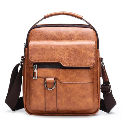 Sac à bandoulière en cuir vintage pour hommes, sac à main pour hommes, marron, noir, sac de messager d'affaires, rabat masculin, lancé, été, nouveau, 2024