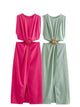 HH femmes taille ouverture conception robe solide col rond sans manches robes fendues mince femme élégante robe de soirée robes Mujer