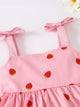 Robe d'été décontractée à imprimé fraise pour filles