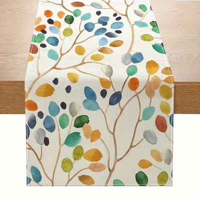 1pc, chemin de Table d'automne Style ferme automne chemin de Table en lin Restaurant extérieur maison fête Rave rassemblement décor nappe