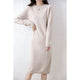 Pull en cachemire robes tricotées 100% laine mérinos femmes hiver femme pulls élégants robe automne décontracté jupes à manches longues