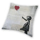 Banksy-Taie d'oreiller carrée Street Pop Art, housse de coussin d'artiste graffiti, décoration d'intérieur, canapé, impression recto-verso