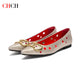 CHCH chaussures plates pour femmes 2025 nouveau Design de poinçonnage chaussures pour femmes pointues Simple anti-dérapant