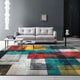 Tapis géométrique abstrait nordique pour salon, décoration en peluche pour la maison, rétro, non ald, polymères de sol, lavable, chambre à coucher, tapis de tous les jours
