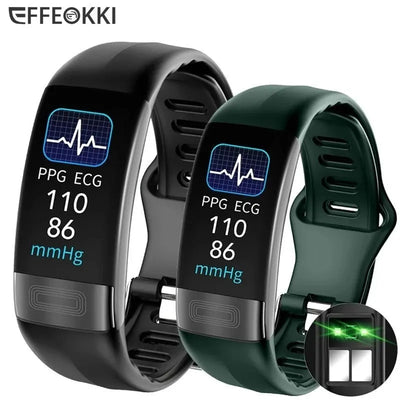Montre connectée ECG + PPG pour hommes et femmes, bracelet de sport étanche, moniteur d'activité physique, de calories et de pression artérielle
