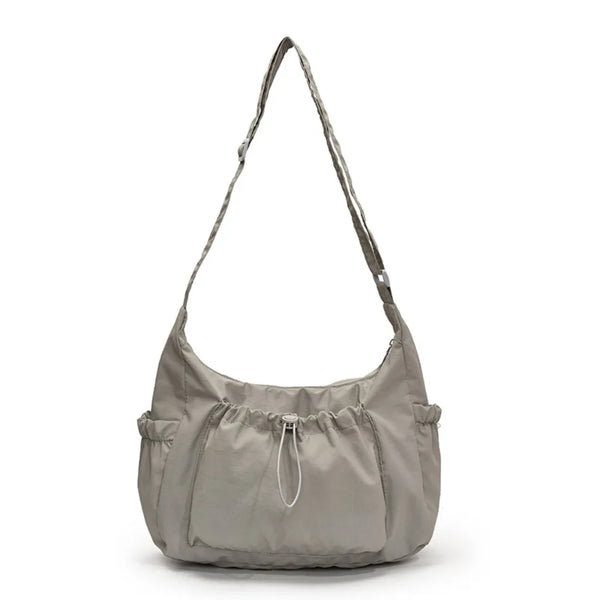 Sac à bandoulière en Nylon de Style coréen décontracté, sac à bandoulière léger plissé, fourre-tout de grande capacité, sac à cordon pour filles