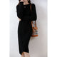 Pull en cachemire robes tricotées 100% laine mérinos femmes hiver femme pulls élégants robe automne décontracté jupes à manches longues