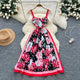 Robe midi en dentelle à fleurs d'été pour femmes, robe de plage bohème, robe de vacances à broderies florales, robes longues pour filles, robes de fête