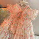 Robe d'été pour filles, nouvelle Version coréenne, robe florale élégante pour enfants, robe de princesse Super féerique pour petites filles, 2025