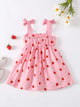 Robe d'été décontractée à imprimé fraise pour filles