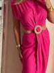HH femmes taille ouverture conception robe solide col rond sans manches robes fendues mince femme élégante robe de soirée robes Mujer