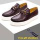Mocassins plats faits à la main pour hommes, chaussures décontractées en cuir, chaussures de soirée formelles, bouton en métal, motif tissé, rendez-vous de luxe