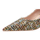 Talon en métal mode Costume Tweed femmes chaussures printemps Plaid bout pointu mariée femme pompes talons hauts dame peu profonde travail chaussure robe