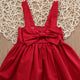 Robe d'été sans manches pour bébé fille de 0 à 36 mois, avec nœud mignon, sans bretelles, dos nu, robe de princesse pour nourrissons filles, rouge uni