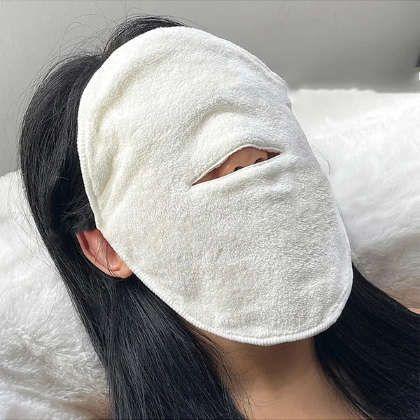 Masque à compresse humide en coton, serviette pour le visage, ouvre les soins de la peau, nettoyage des pores, compresse chaude, hydratant, outil de beauté du visage, réutilisable, 1 pièces