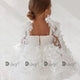 Robe de princesse en dentelle avec nœud papillon pour petite fille, tenue de fête élégante avec bretelles, vêtements de cérémonie pour nouveau-né