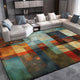 Tapis géométrique abstrait nordique pour salon, décoration en peluche pour la maison, rétro, non ald, polymères de sol, lavable, chambre à coucher, tapis de tous les jours