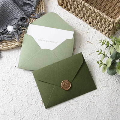 20 pcs/lot 16x12 cm enveloppe pour Invitations cartes postales boîte-cadeau Message 300g papier vert mariage affaires sac de rangement fournitures