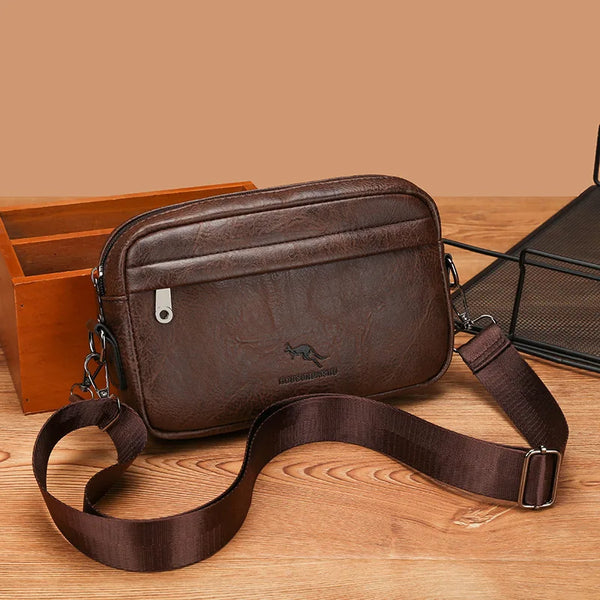 Pochette pour hommes portefeuille Long Mini épaule en cuir PU sac à main porte-carte croisée téléphone nécessaire pochette main Porter petit sac