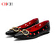 CHCH chaussures plates pour femmes 2025 nouveau Design de poinçonnage chaussures pour femmes pointues Simple anti-dérapant