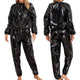 PVC hommes femme Sauna costume exercice perte de poids exercice minceur gymnase Fitness entraînement antirip imperméable sport sueur Sauna costume