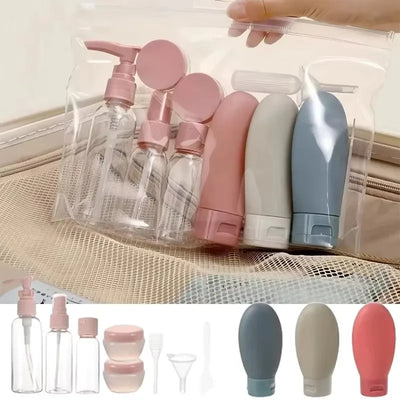 Ensemble de conteneurs de toilette de voyage, revitalisant, Lotion, Mini bouteilles de soins de la peau rechargeables pour avion et bagage à main, 11 pièces